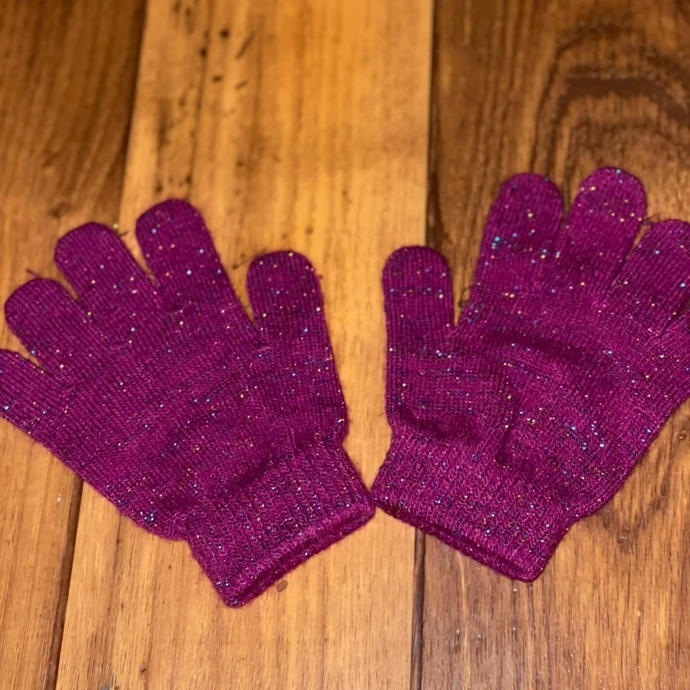 Kids Winter Purple Gloves One‎ size